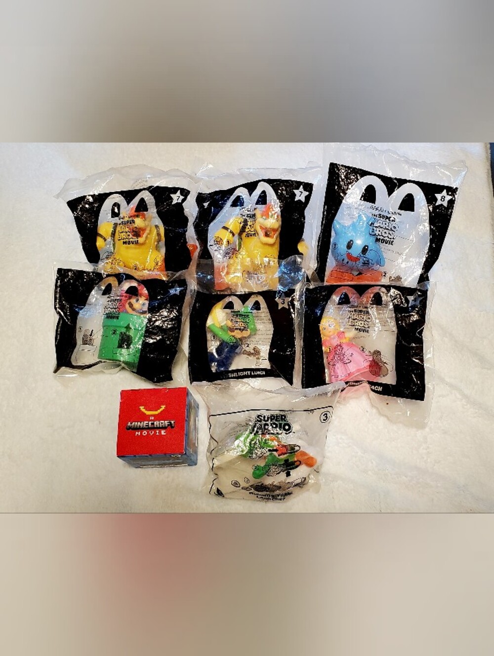 McDonald's Super Mario Movie Happy Meal Toys.
